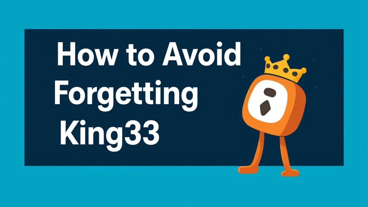 How to Avoid Forgetting Your king33 Login Details