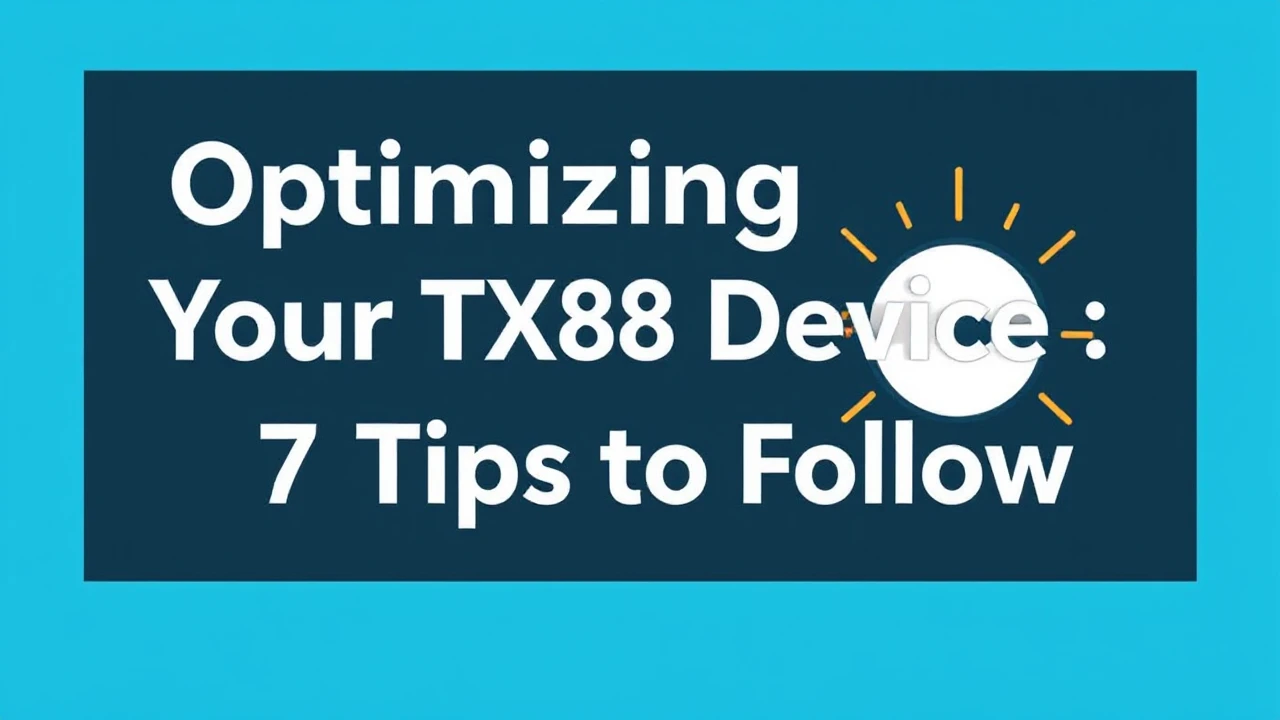 Optimizing Your TX88 Device: 7 Tips to Follow