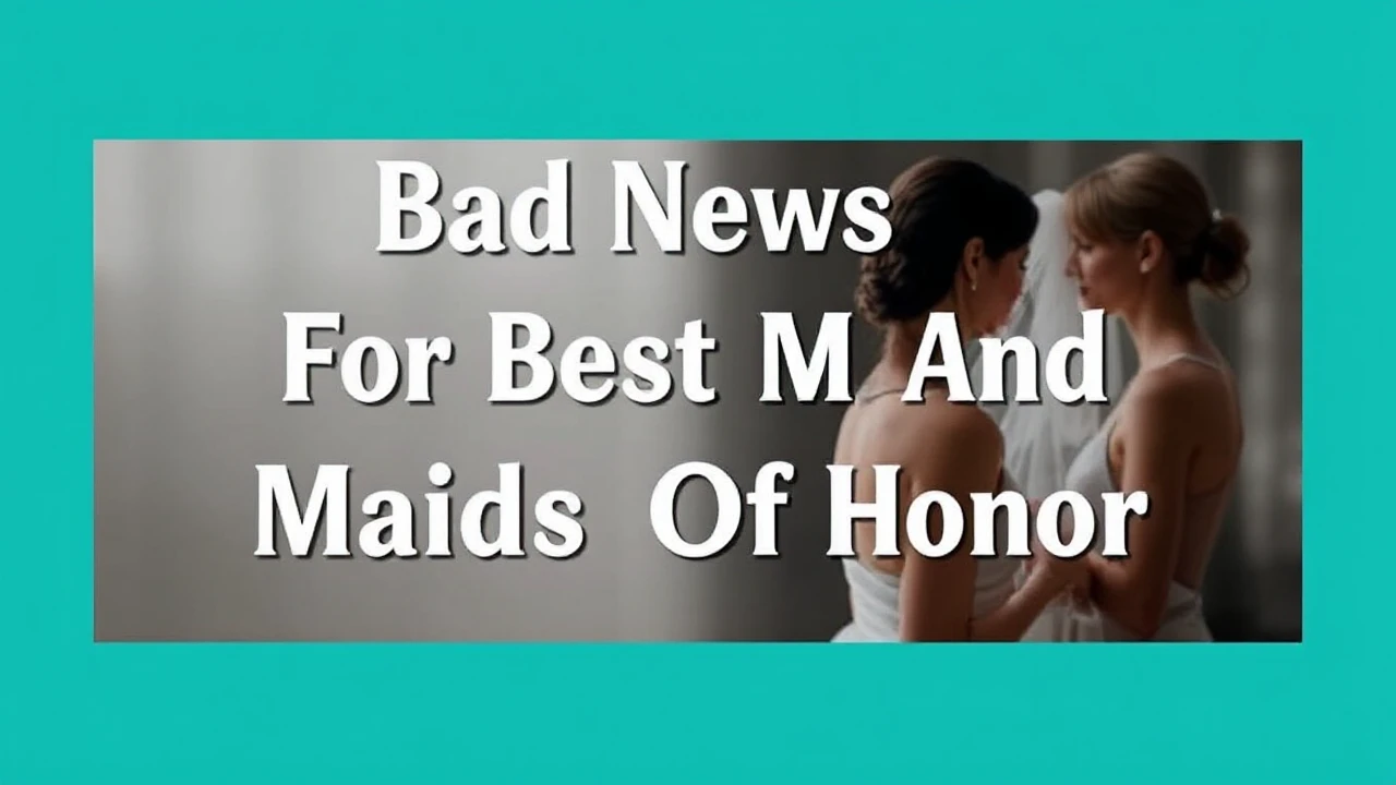 Bad News For Best Men And Maids Of Honor