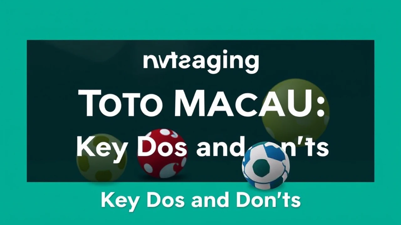 A Comprehensive Handbook to Navigating Toto Macau: Key Dos and Don'ts
