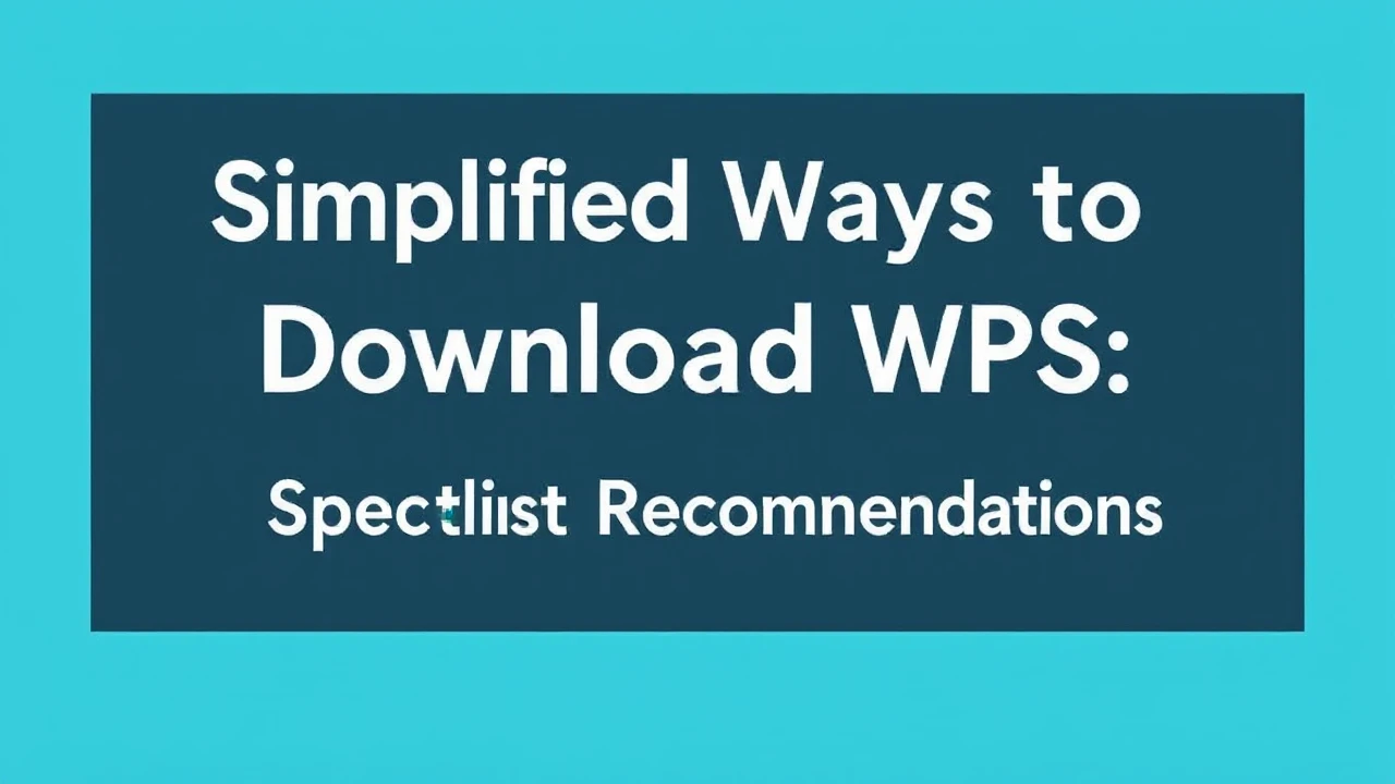 Simplified Ways to Download WPS: Specialist Recommendations