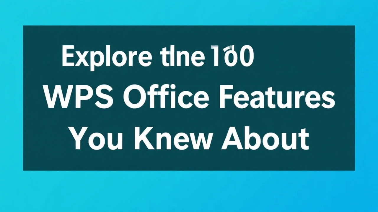 Explore the Top 10 WPS Office Features You Never Knew About