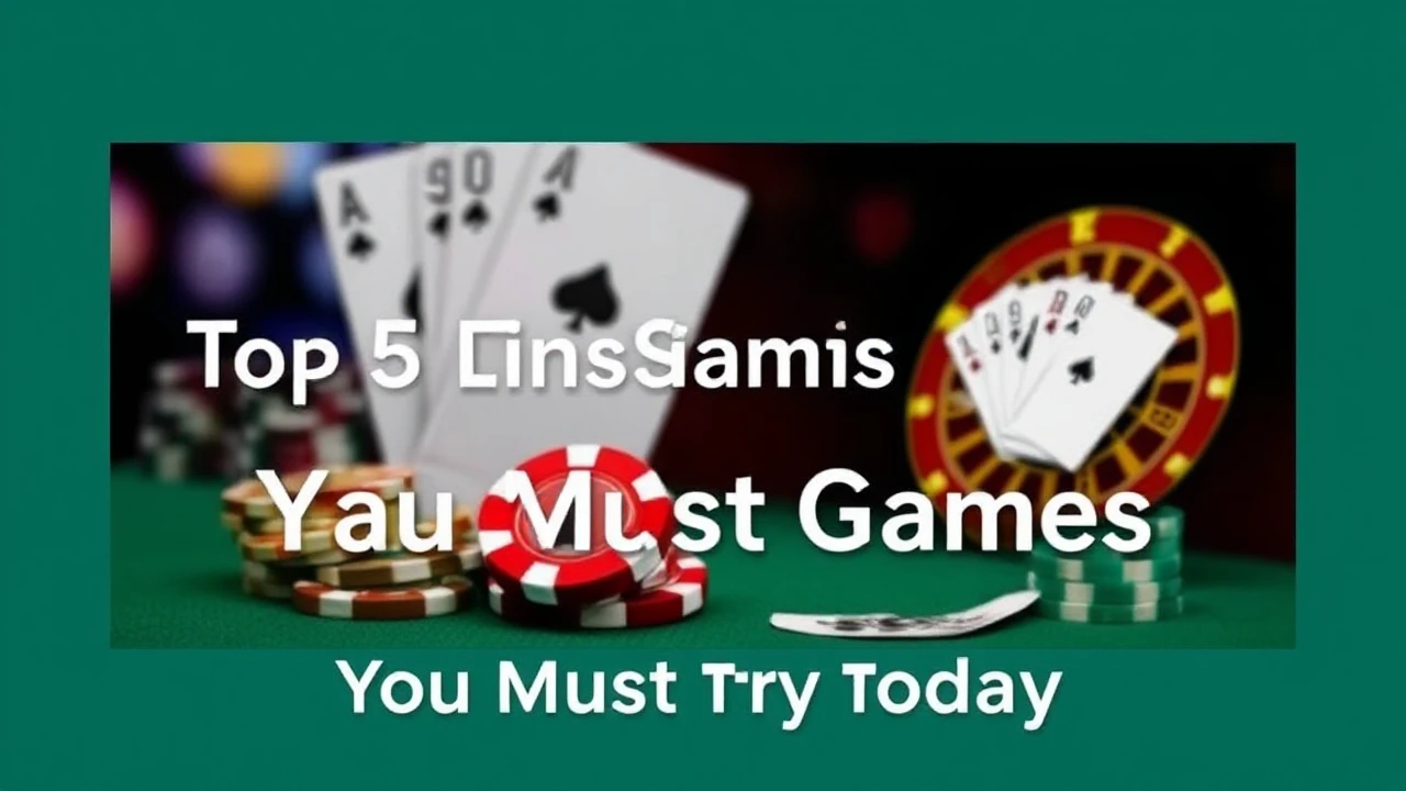 Top 5 Casino Games You Must Try Today