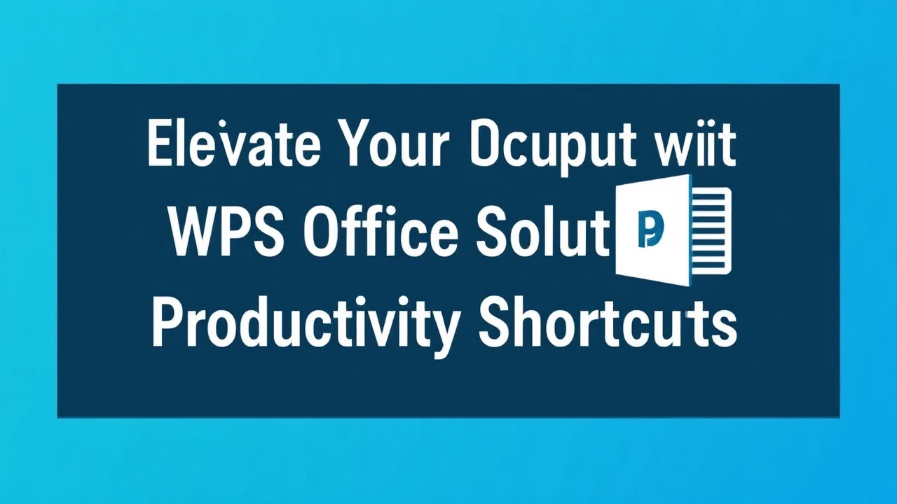 Elevate Your Output with WPS Office Solutions Productivity Shortcuts