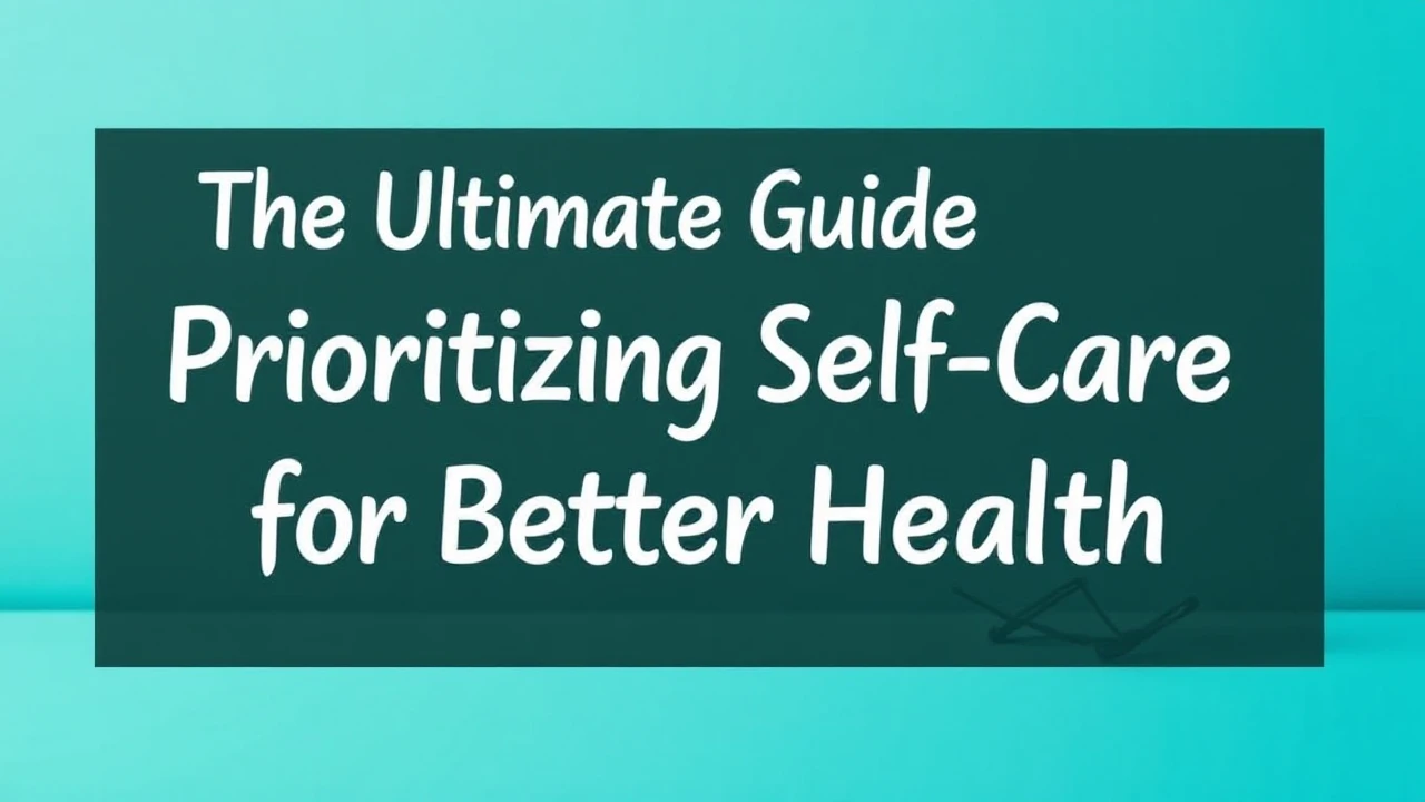 The Ultimate Guide Prioritizing Self-Care for Better Health