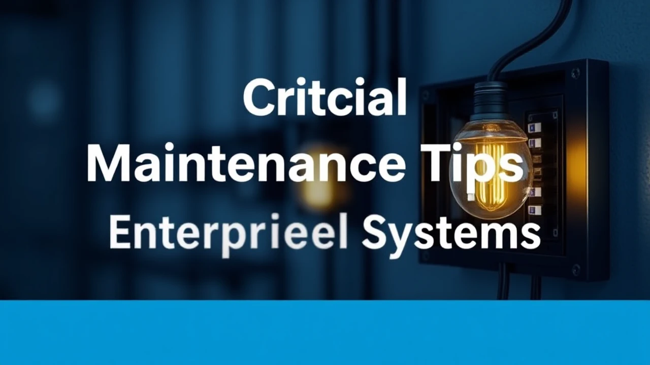 Crucial Maintenance Tips for Enterprise Electrical Systems