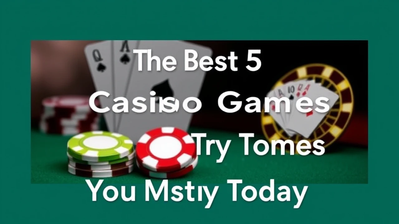The Best 5 Casino Games You Must Try Today