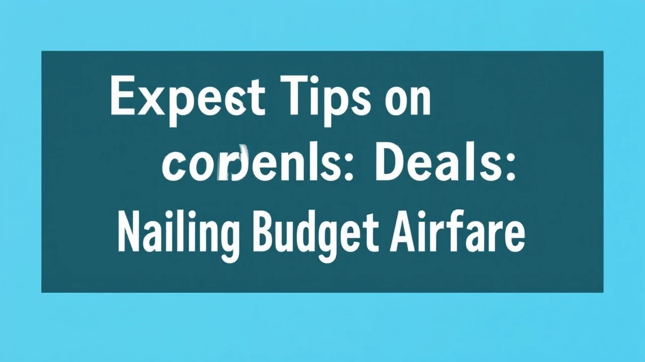 Expert Tips on Scoring Deals: Nailing Budget Airfare