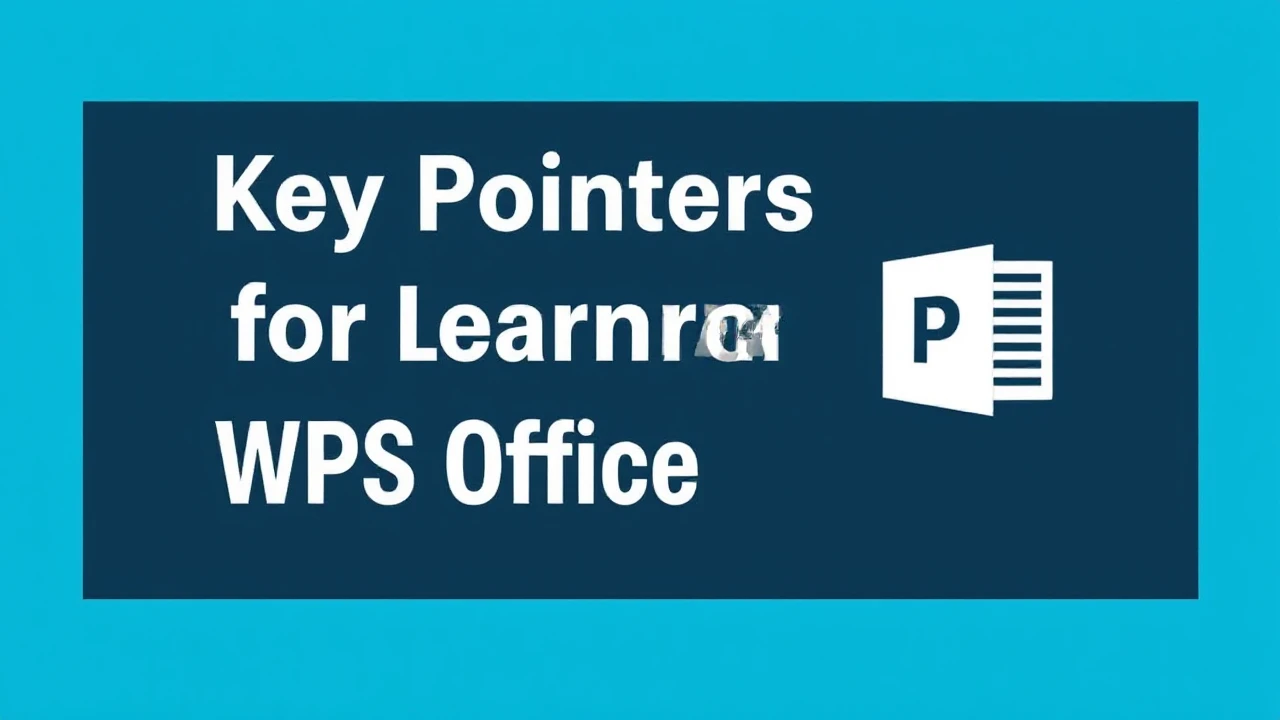 Key Pointers for Learners Using WPS Office Applications