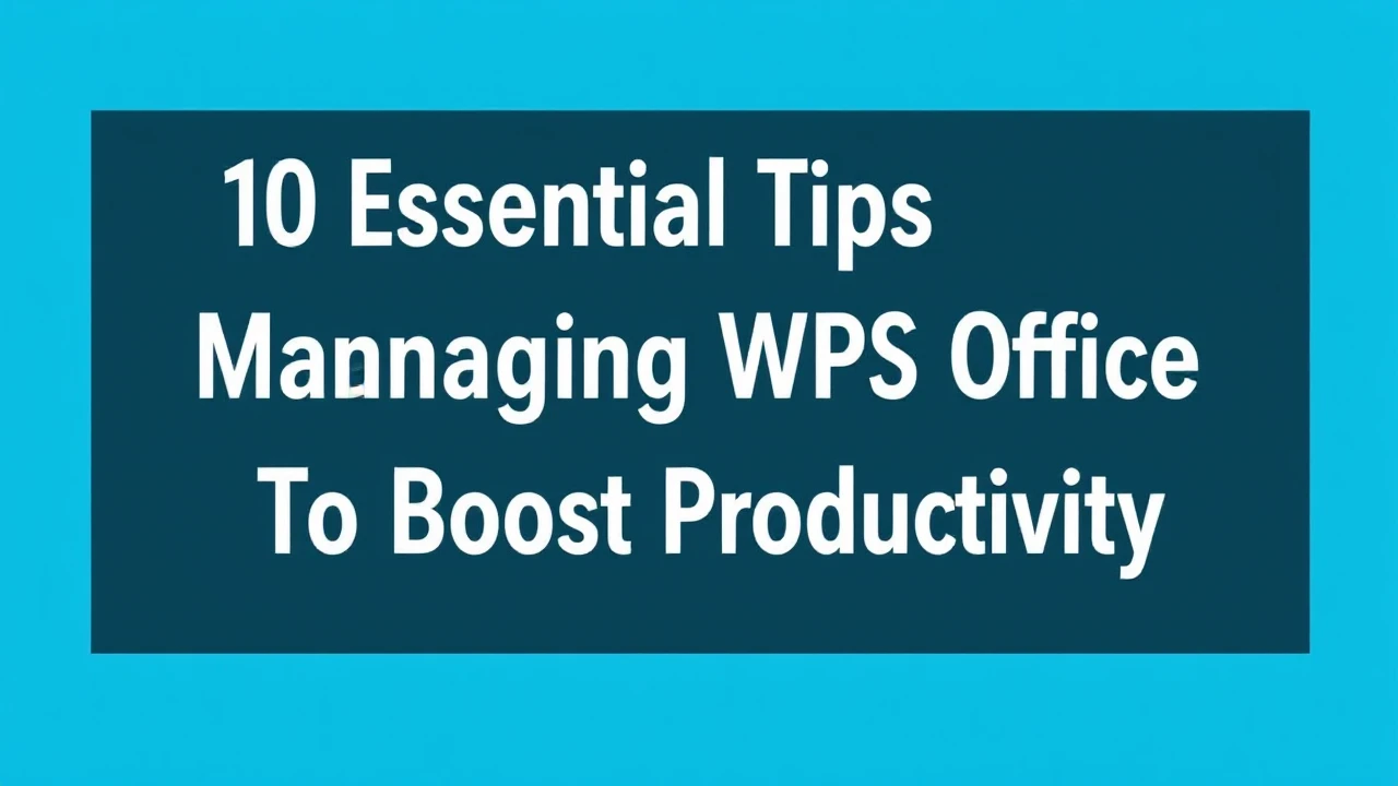 10 Essential Tips for Managing WPS Office To Boost Productivity
