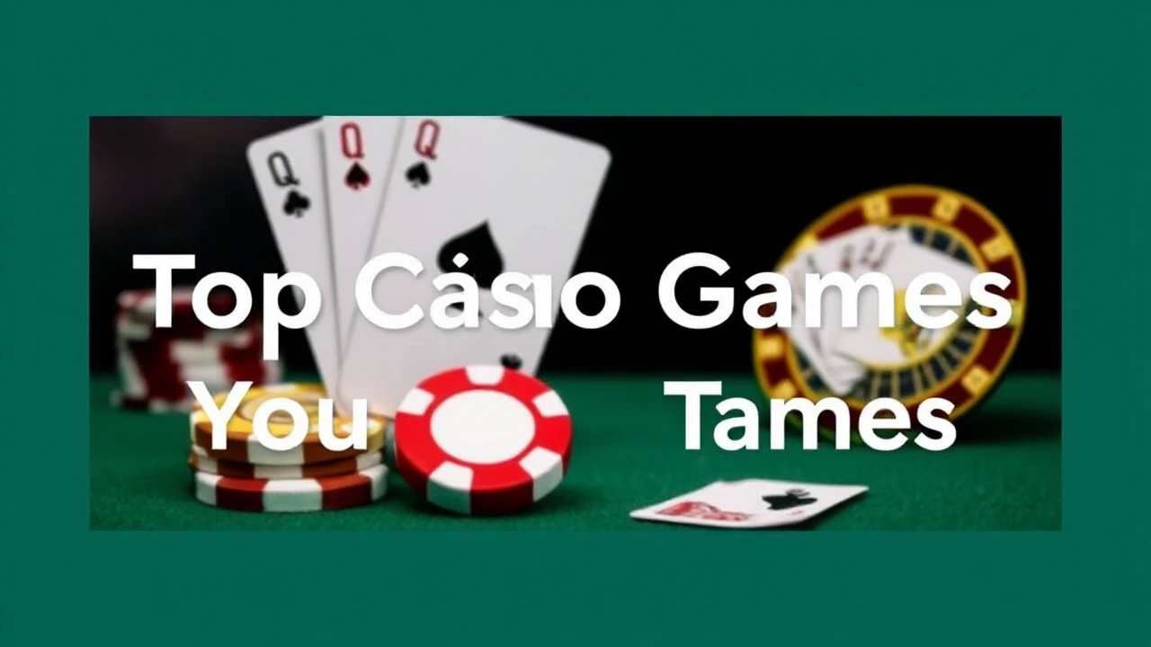 Explore the Top Five Casino Games You Must Try Today