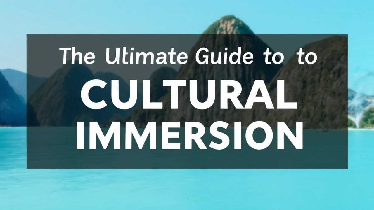 The Ultimate Guide to Cultural Immersion: Embracing Local Traditions While Traveling