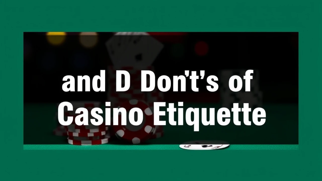 The Dos and Don'ts of Casino Etiquette: A Guide for Every Player