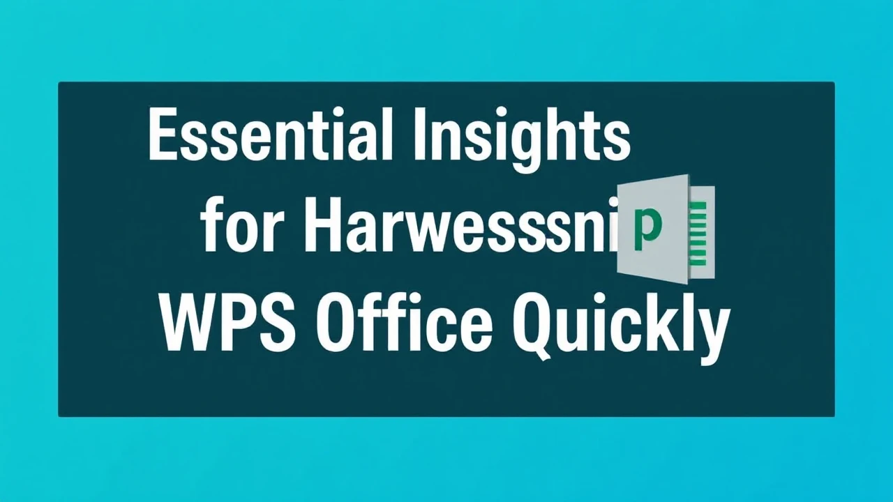 Essential Insights for Harnessing WPS Office Quickly