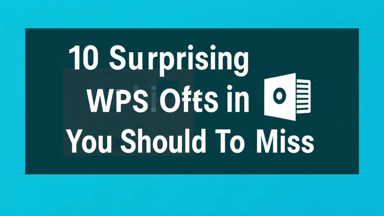 10 Surprising Capabilities in WPS Office You Shouldn't Miss
