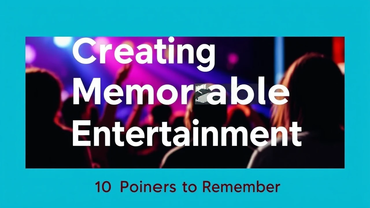 Creating Memorable Entertainment: 10 Pointers to Remember