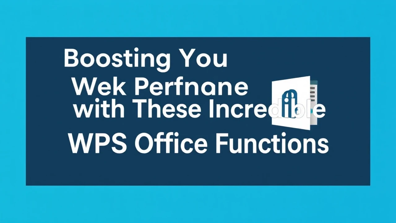 Boosting Your Work Performance with These Incredible WPS Office Functions
