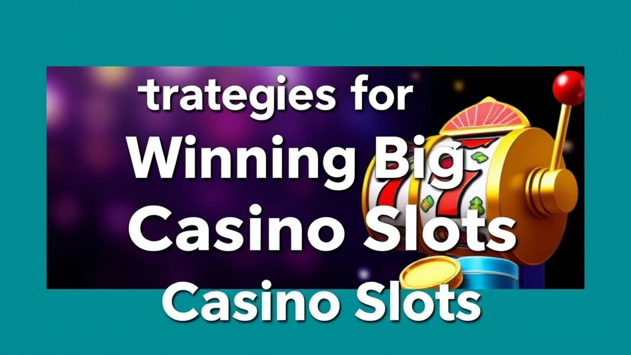 Strategies for Winning Big at Casino Slots