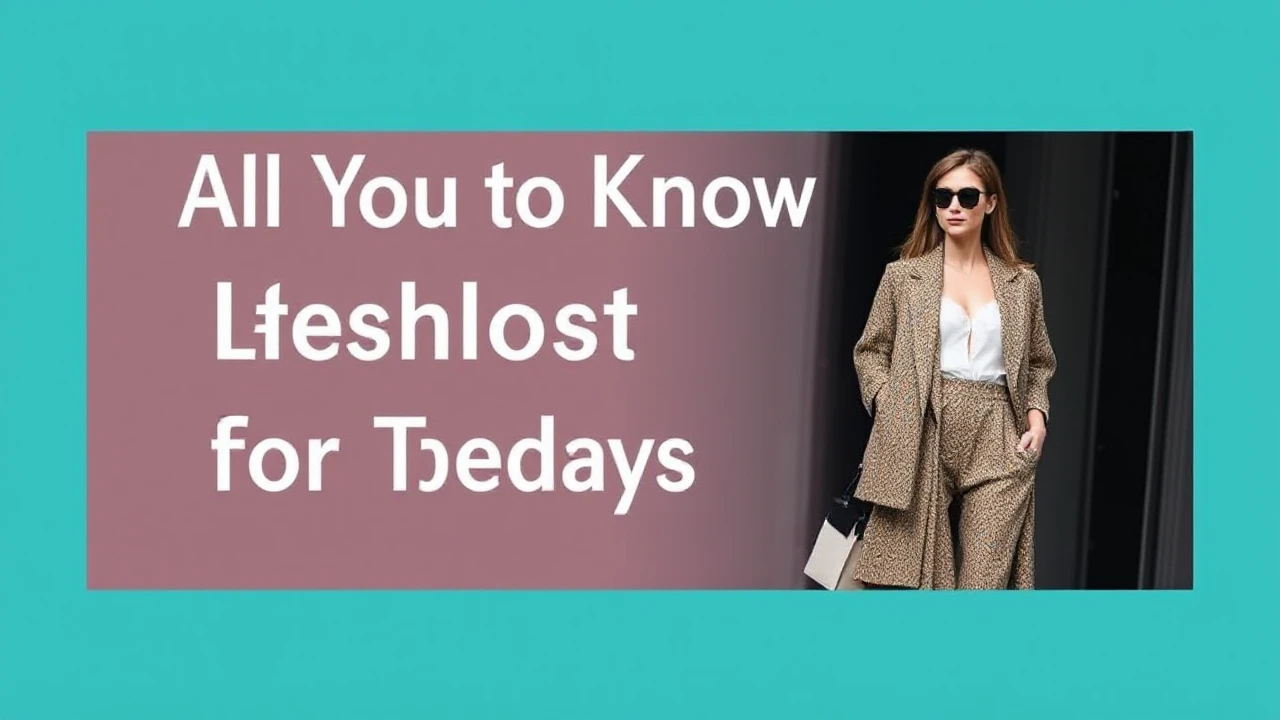 All You Need to Know to Latest Fashion for Today's Woman
