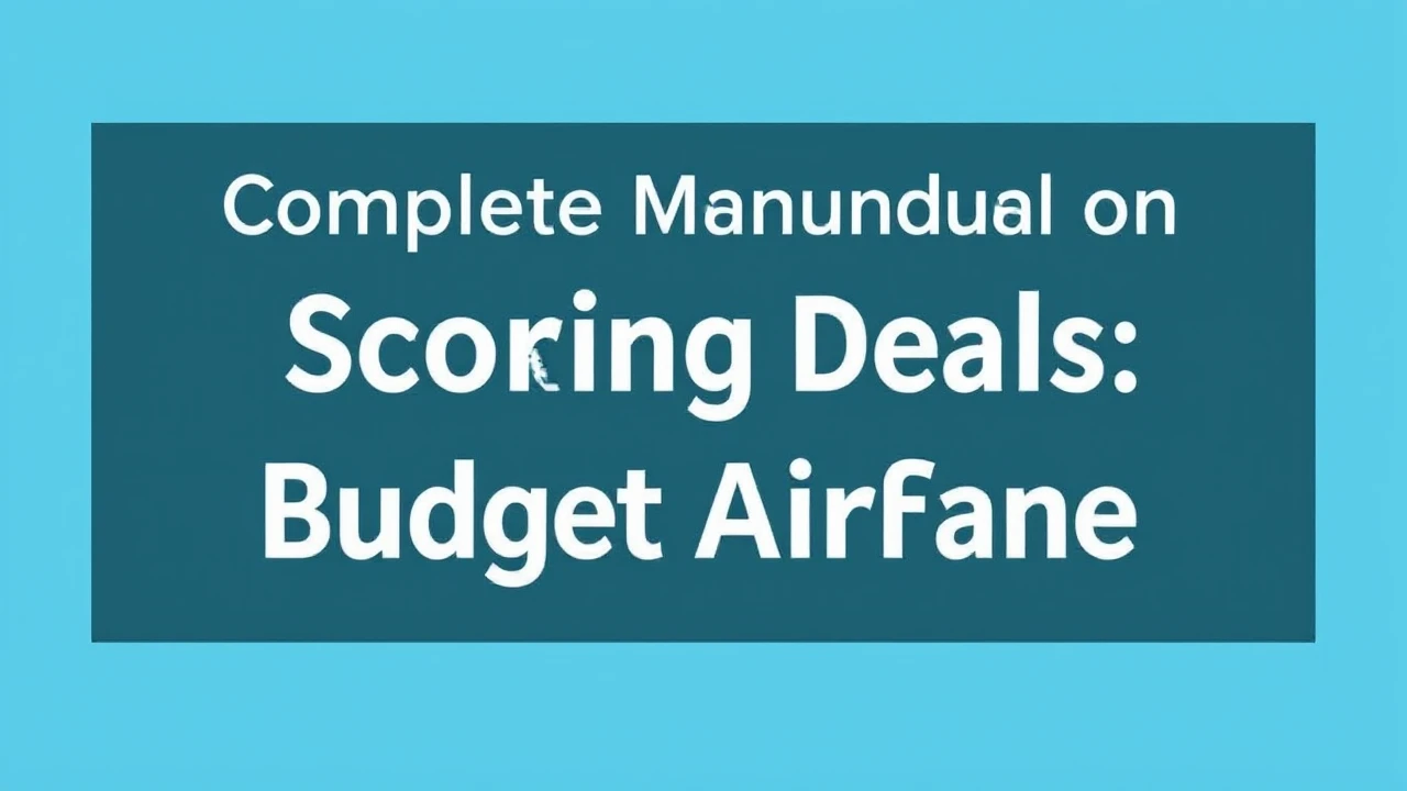 Complete Manual on Scoring Deals: Mastering Budget Airfare