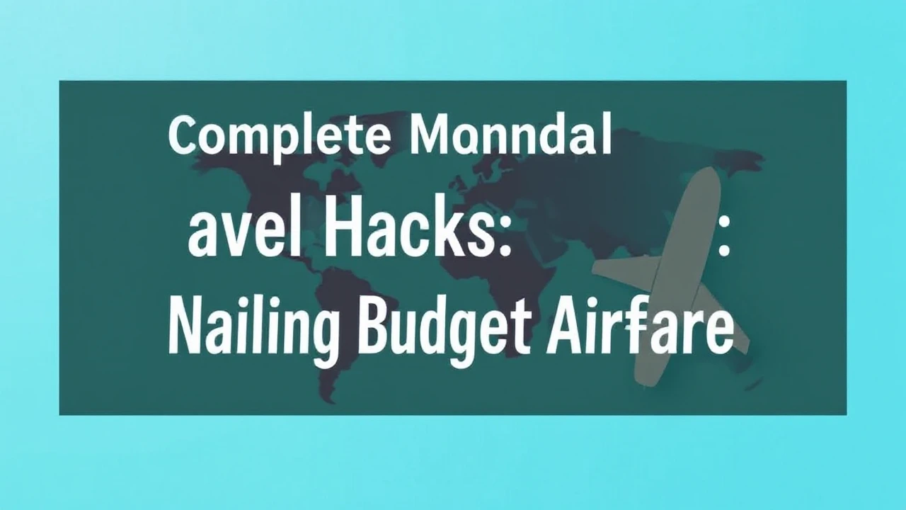 Complete Manual on Travel Hacks: Nailing Budget Airfare