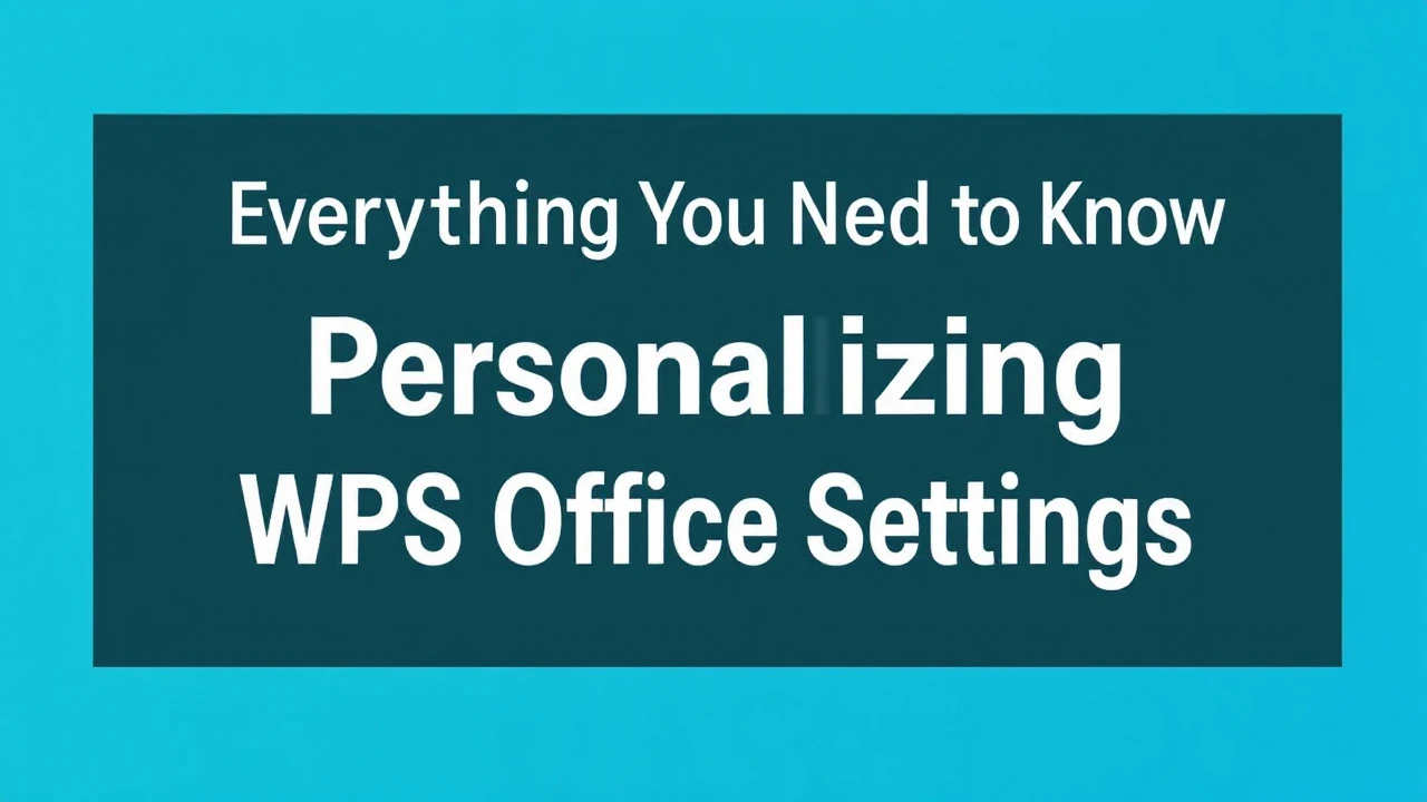 Everything You Need to Know About Personalizing WPS Office WPS Office Settings