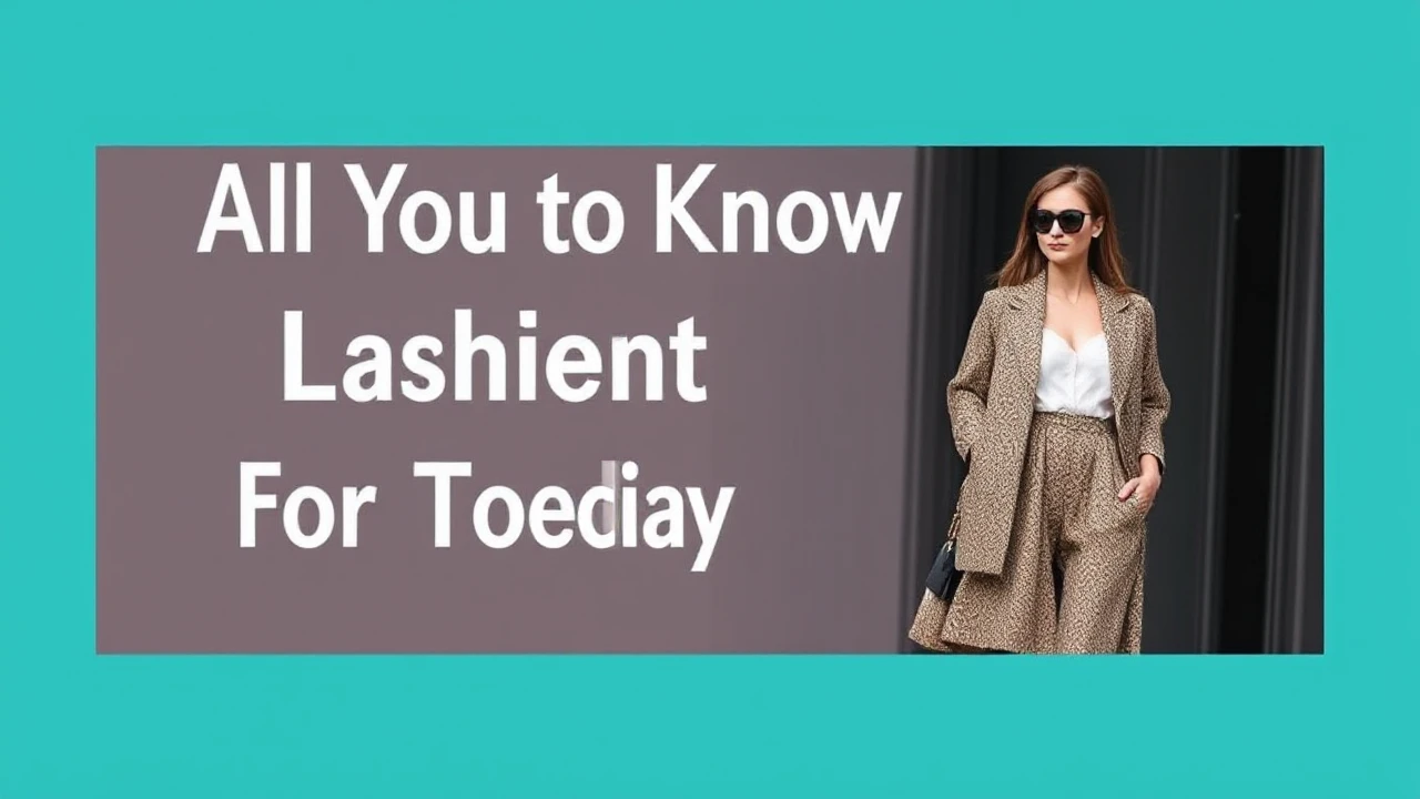 All You Need to Know to Latest Fashion for Today's Woman