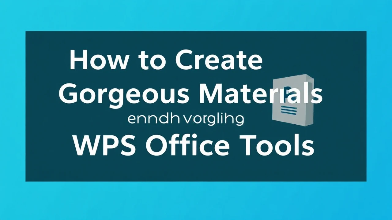 How to Create Gorgeous Materials employing WPS Office Tools