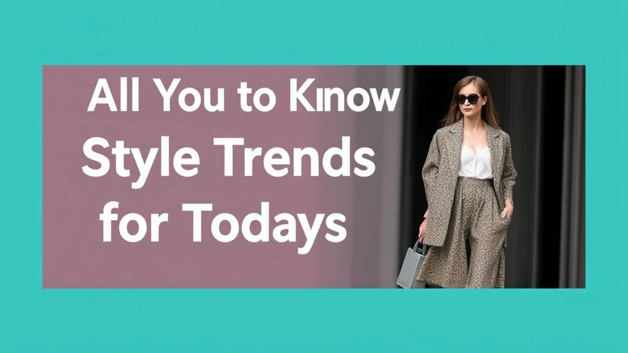 All You Need to Know to Style Trends for Today's Woman