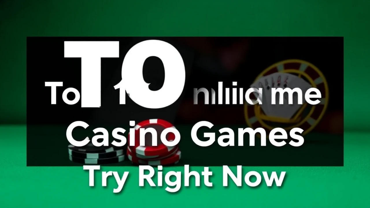 The Ultimate Guide of the Top 10 Online Casino Games to Try Right Now