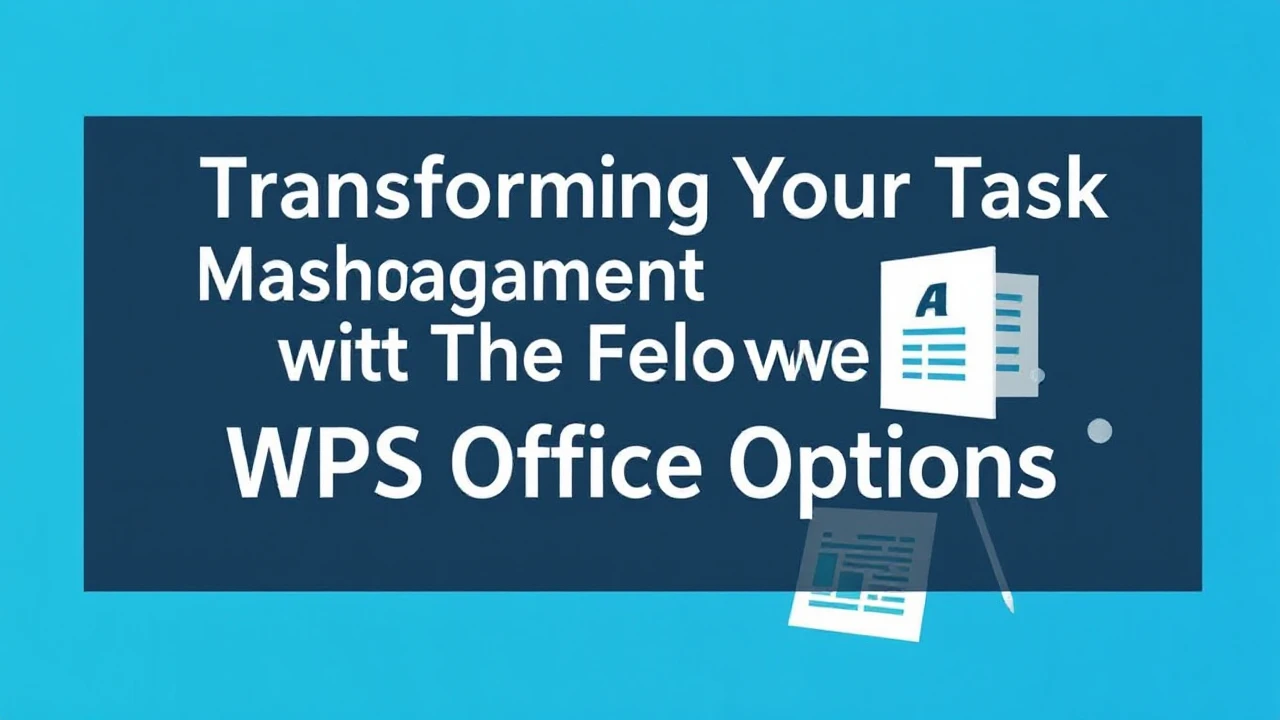 Transforming Your Task Management with The Following WPS Office Options