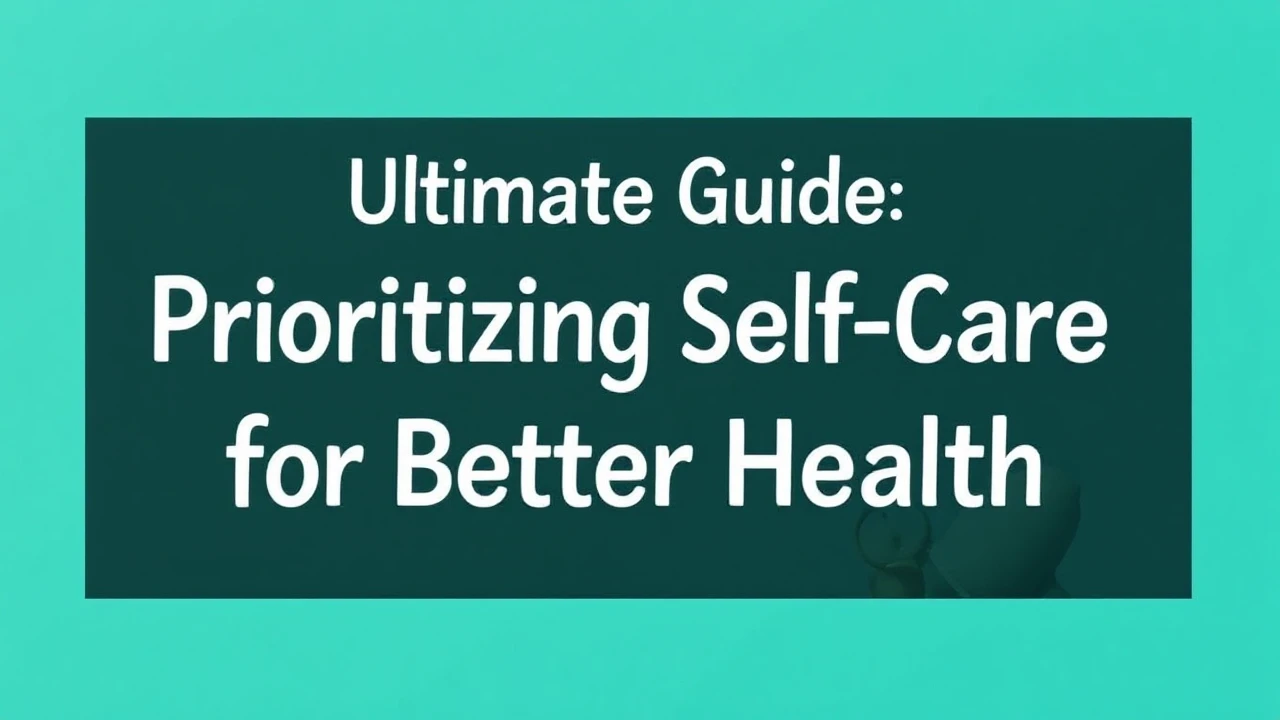 The Ultimate Guide Prioritizing Self-Care for Better Health