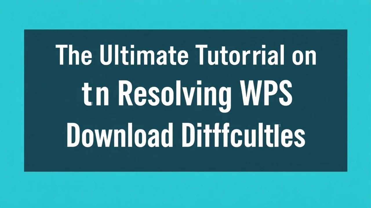 The Ultimate Tutorial on Resolving WPS Download Difficulties
