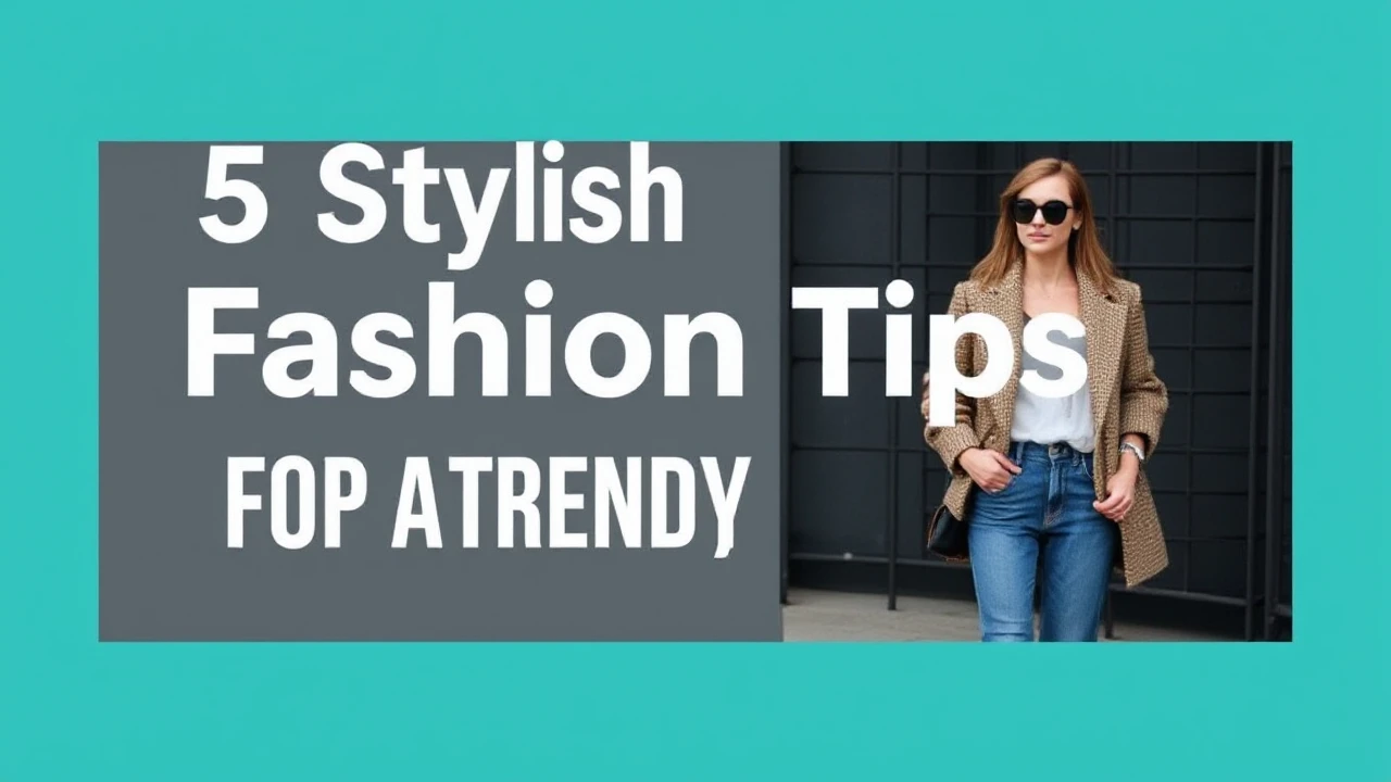 5 Stylish Fashion Tips for a Trendy Lifestyle