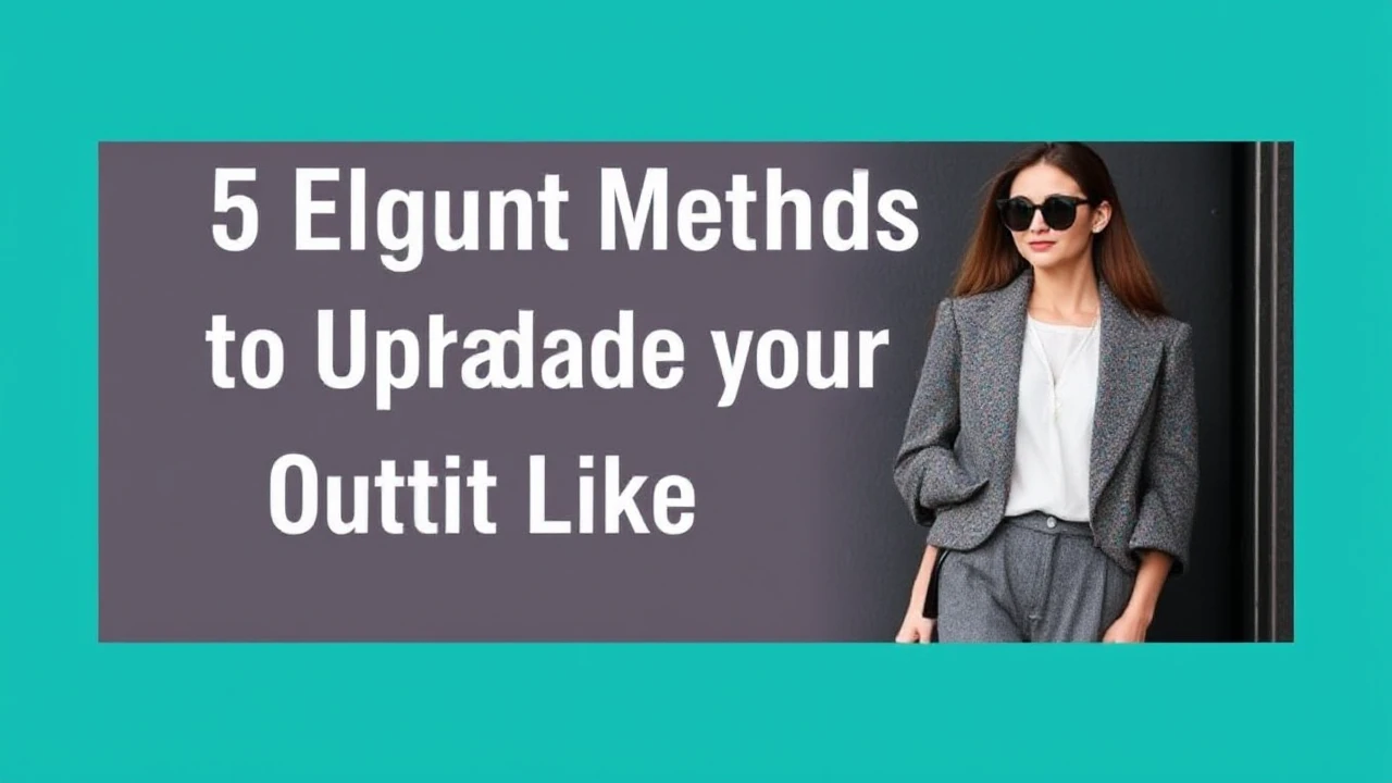 5 Elegant Methods to Upgrade Your Outfit Like an Expert