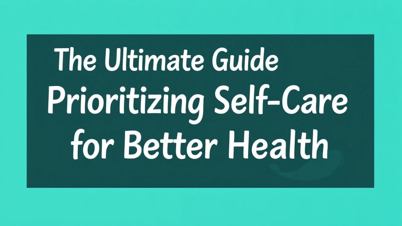 The Ultimate Guide Prioritizing Self-Care for Better Health