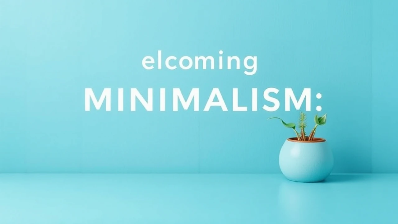 Welcoming Minimalism: A Key to Simplifying Your Lifestyle