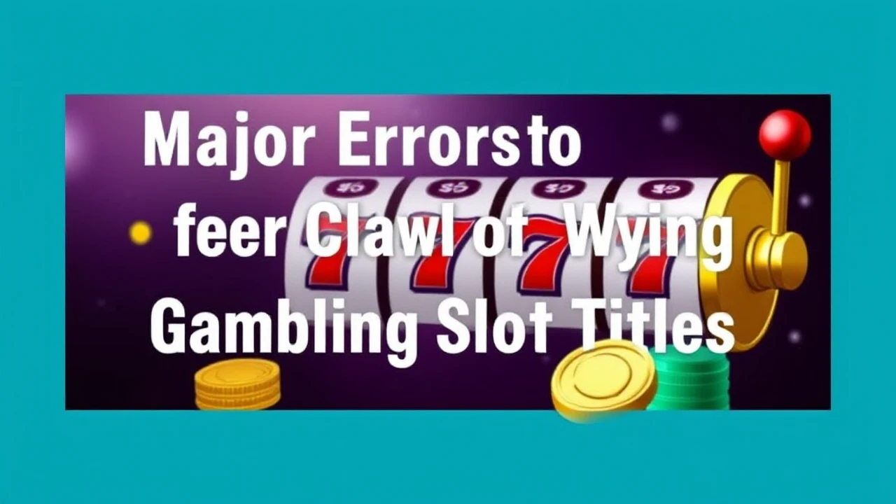 Major Errors to Steer Clear of When Playing Gambling Slot Titles