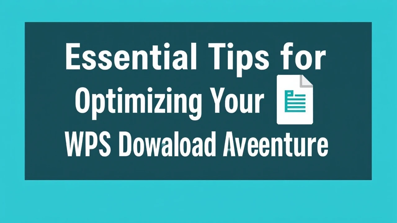 Essential Tips for Optimizing Your WPS Download Adventure