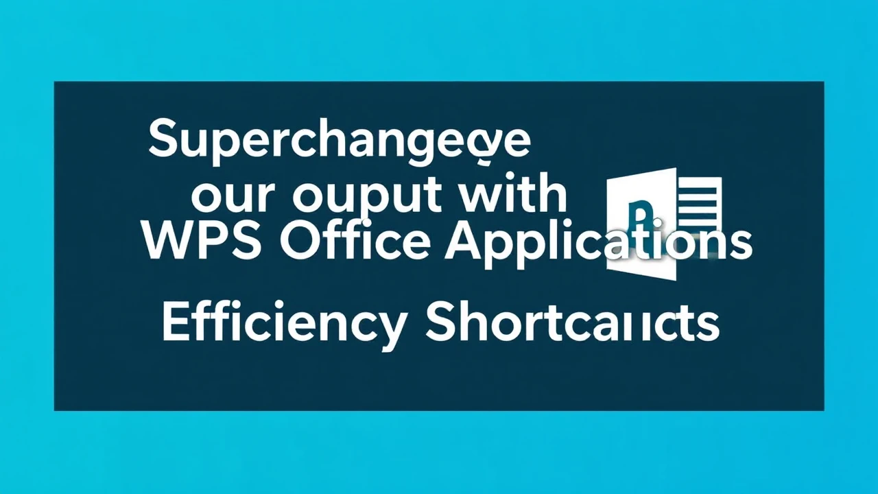 Supercharge Your Output with WPS Office Applications Efficiency Shortcuts