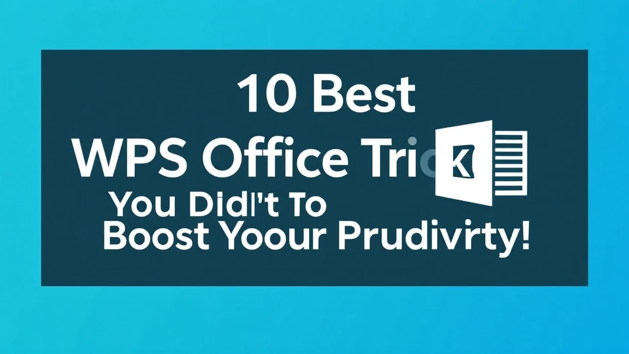 The 10 Best WPS Office Tricks You Didn’t To Boost Your Productivity!