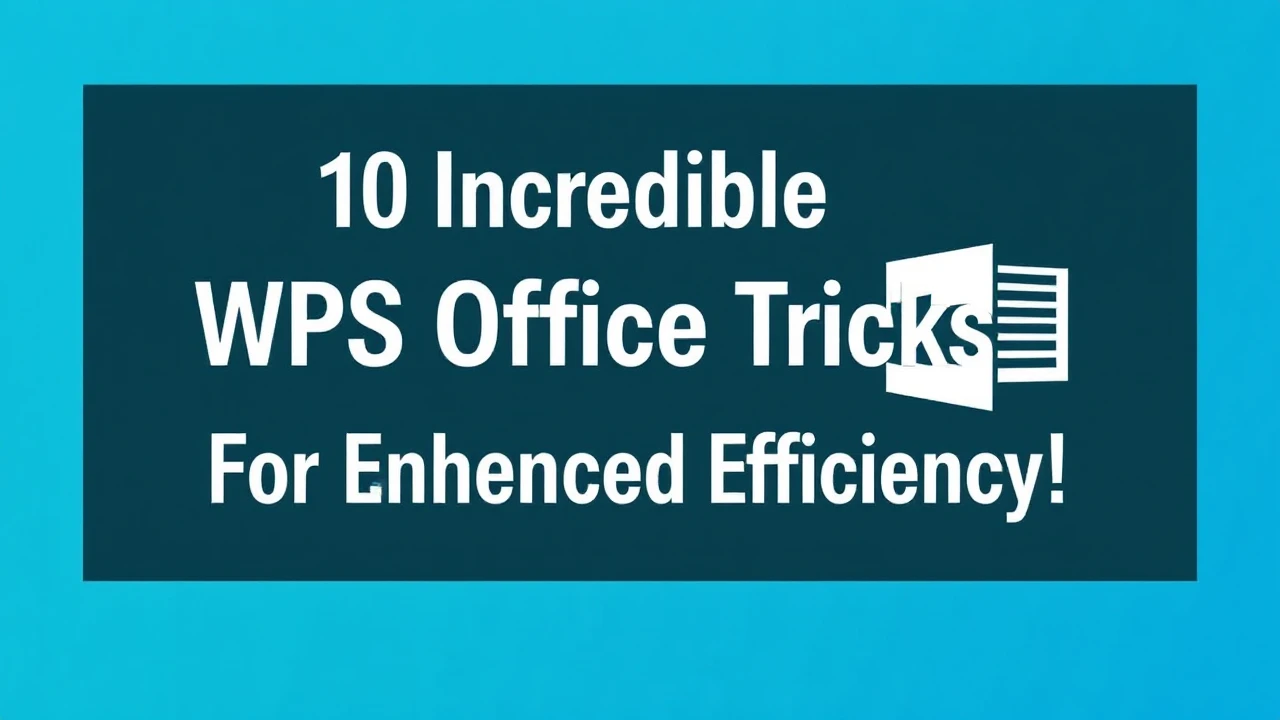 10 Incredible WPS Office Tricks You May Not For Enhanced Efficiency!