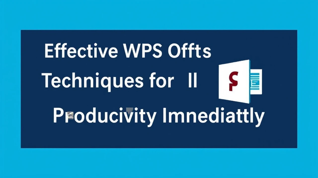 Effective WPS Office Techniques for Elevated Productivity Immediately