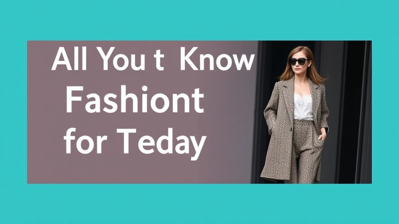 All You Need to Know to Latest Fashion for Today's Woman