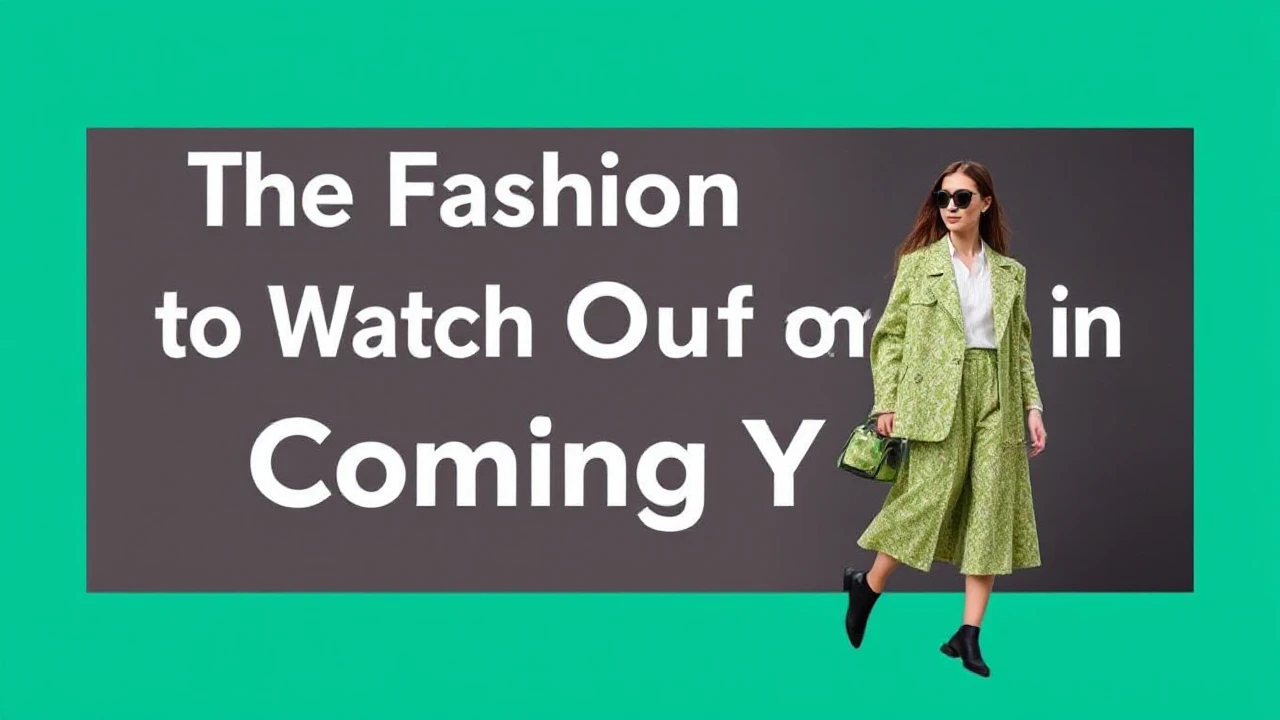 The Fashion Trends to Watch Out for in the Coming Year