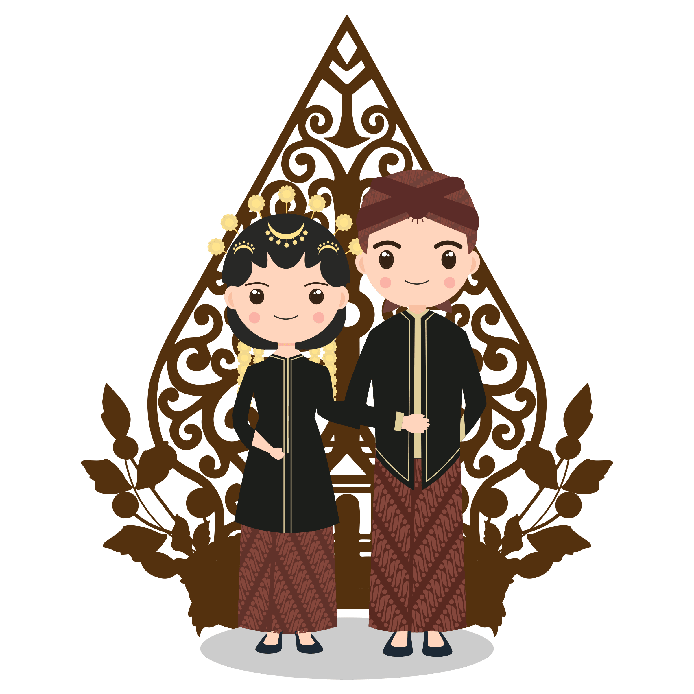 jawa couple indonesia vector_8640773