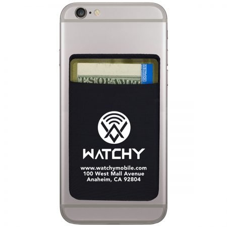 Personalized Lycra Phone Wallet Black Back Side