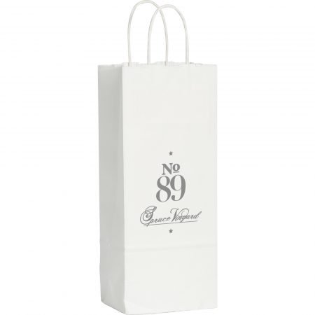 Kraft Paper White Custom Wine Bag