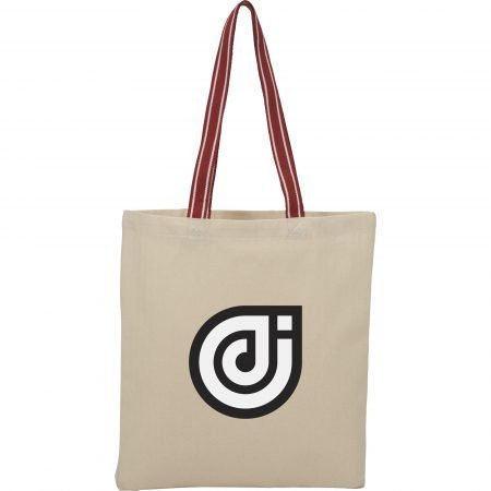 Stripe Handle Cotton Canvas Convention Tote