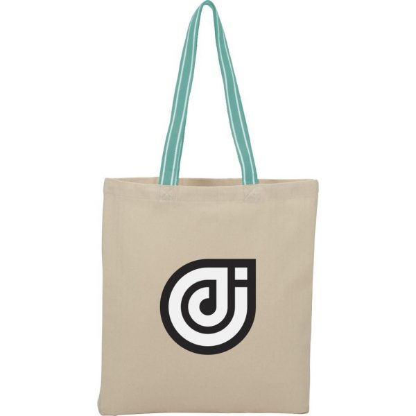 Stripe Handle Cotton Canvas Convention Tote
